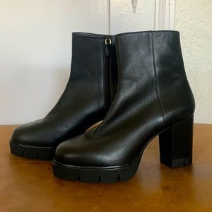 Black Chiffon Ande Block Bootie